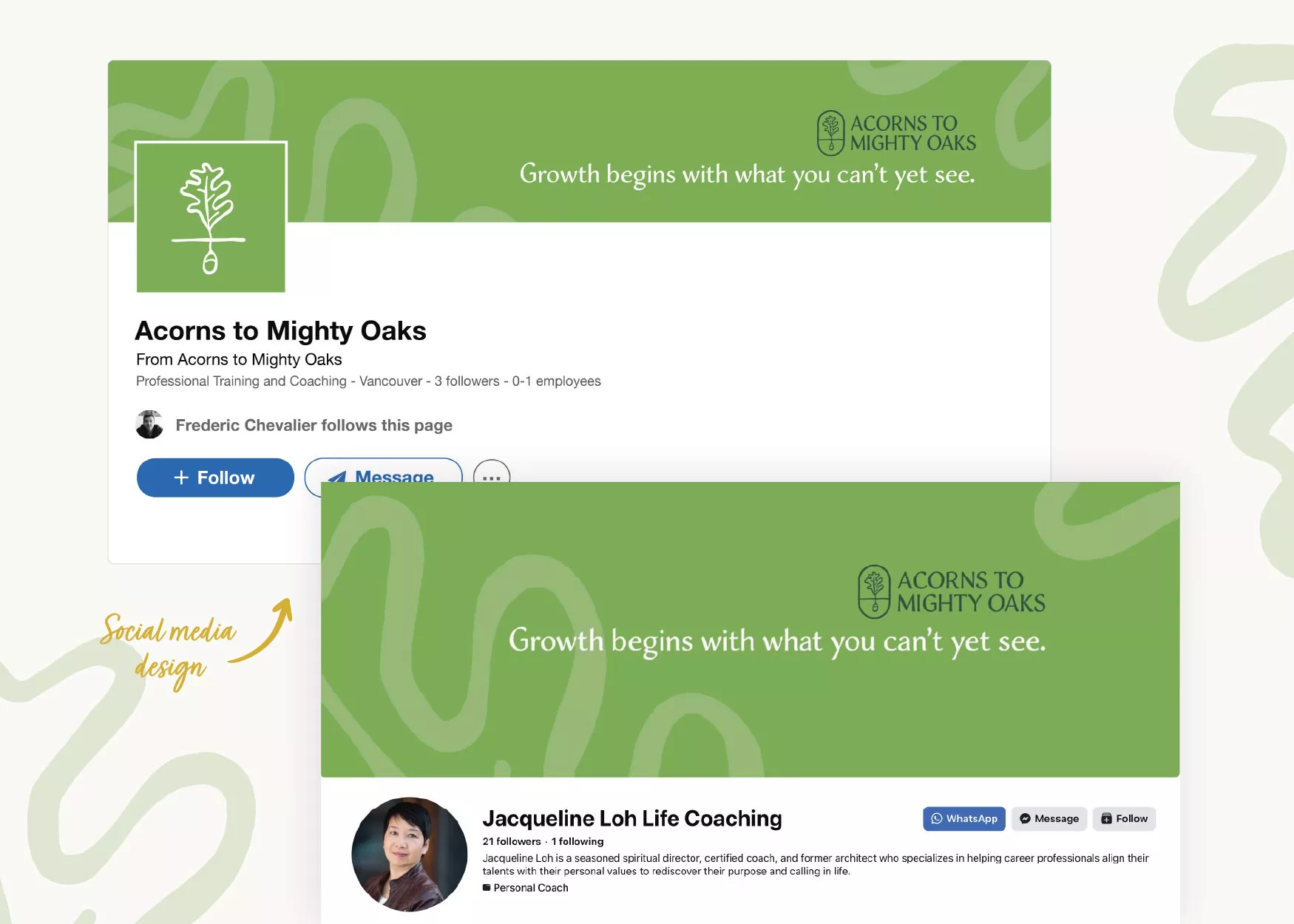 Acorns social media accounts design