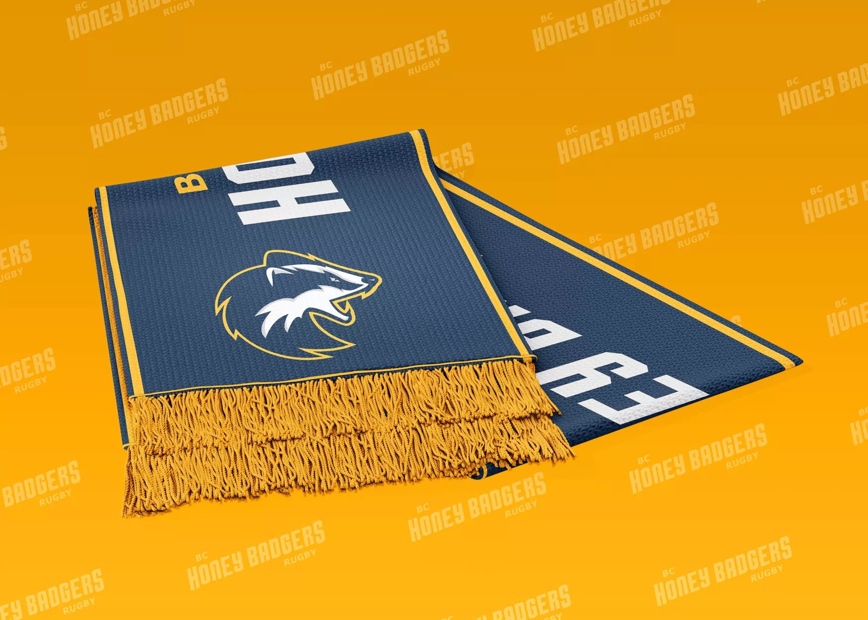 blue and yellow supporter scarf