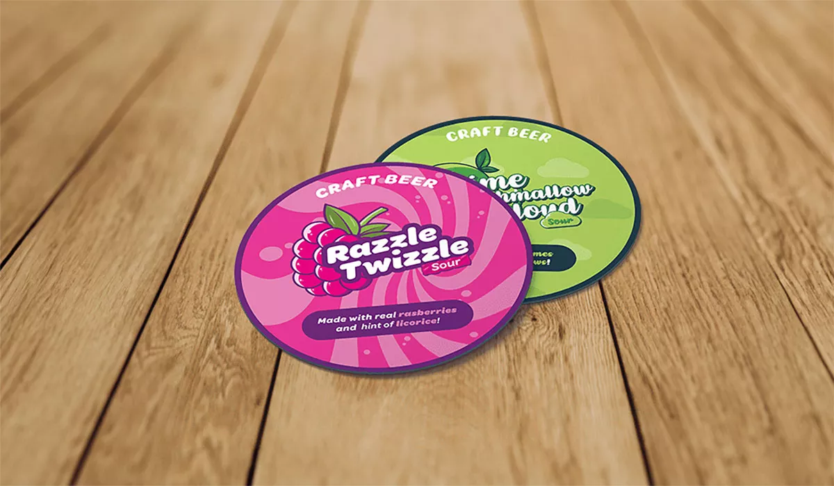 beer coasters on a table